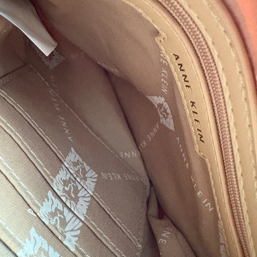 Anne Klein Pink Quilted Crossbody Bag Color Ocean Coral - Picture 7 of 9